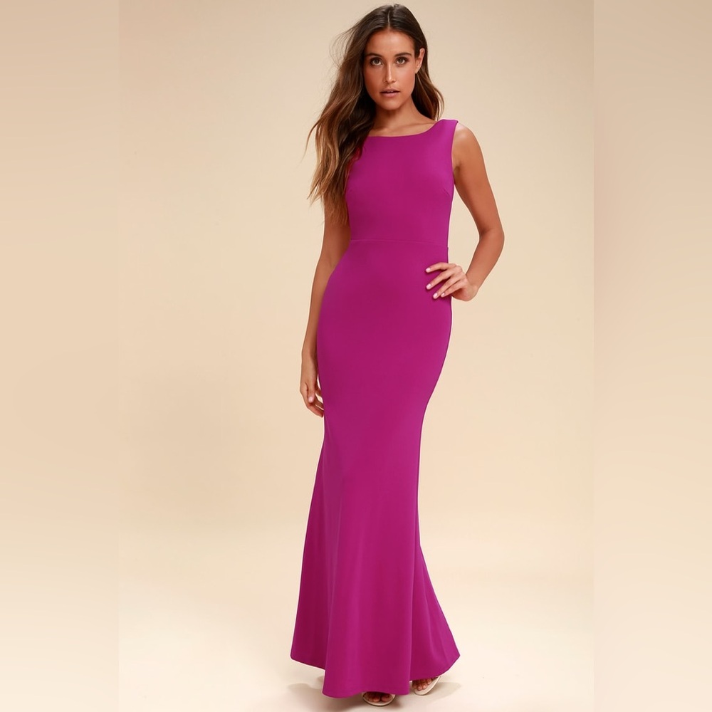 Lulu's Magenta Maxi Dress